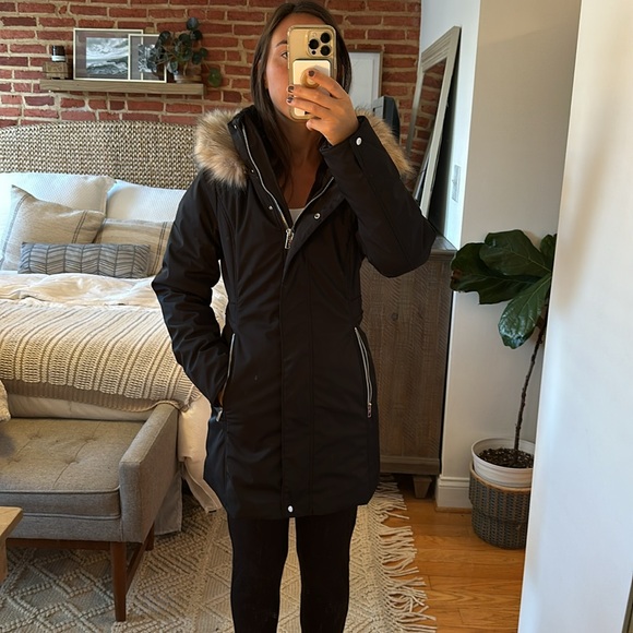 ZARA WATER AND WIND PROTECTION PARKA XS BLACK FUR WINTER COAT JACKET 1255/777 - Picture 16 of 17